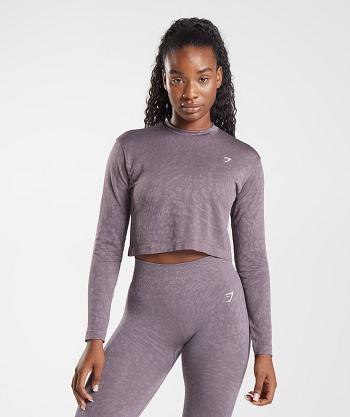 Long Sleeve Gymshark Adapt Animal Seamless Mujer Moradas | CO 2293LIS